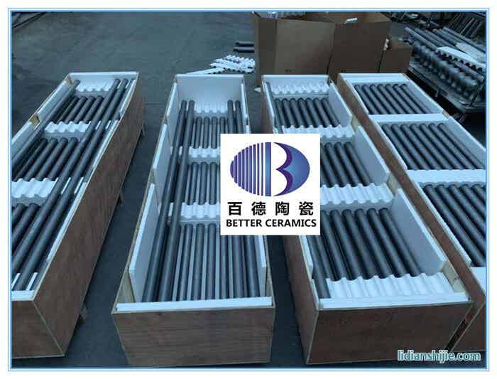 百德機械鋰電設(shè)備配件燒結(jié)爐碳化硅輥棒D40×27×2100